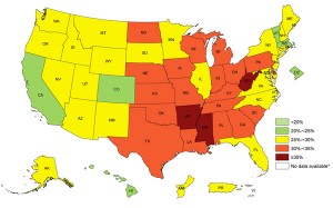 cdc obesity map 2014