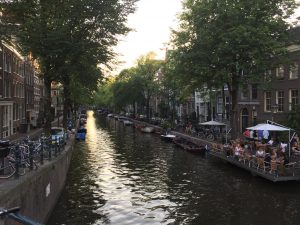 Amsterdam bikes and canal